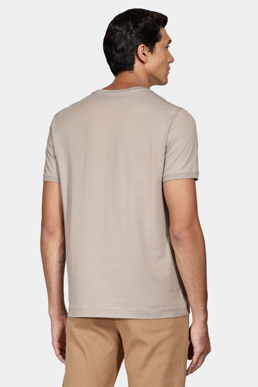 Camiseta Gola Careca de Algodão Pima Amendoa — foto 4 de 5