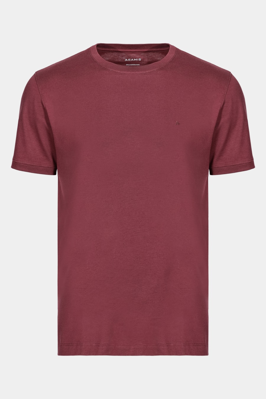 Camiseta Gola Careca de Algodão Pima Bordo Cabernet — foto 5 de 5