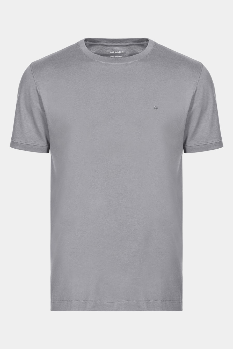 Camiseta Gola Careca de Algodão Pima Cinza Grafite — foto 5 de 5