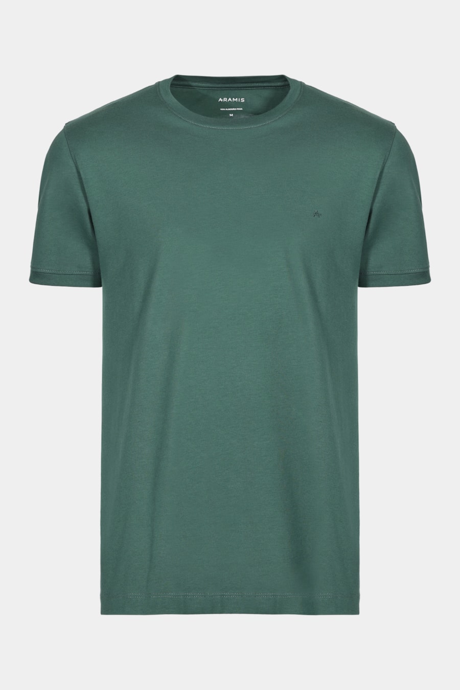 Camiseta Gola Careca de Algodão Pima Verde Floresta — foto 5 de 5