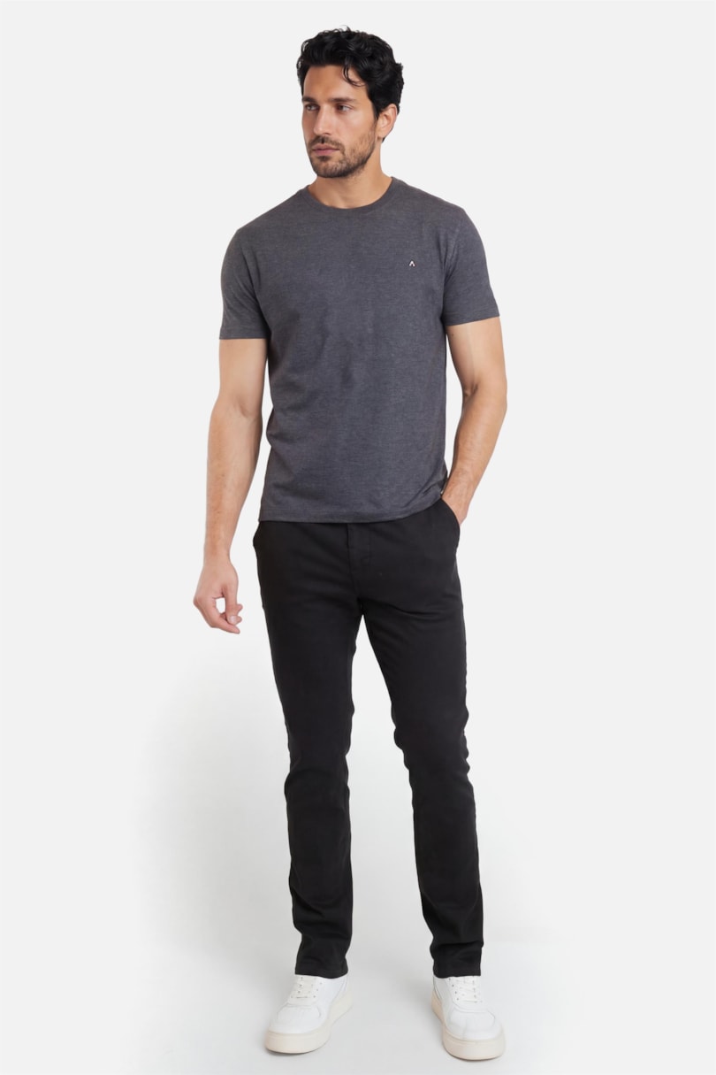 Camiseta Gola Careca Grafite Mescla