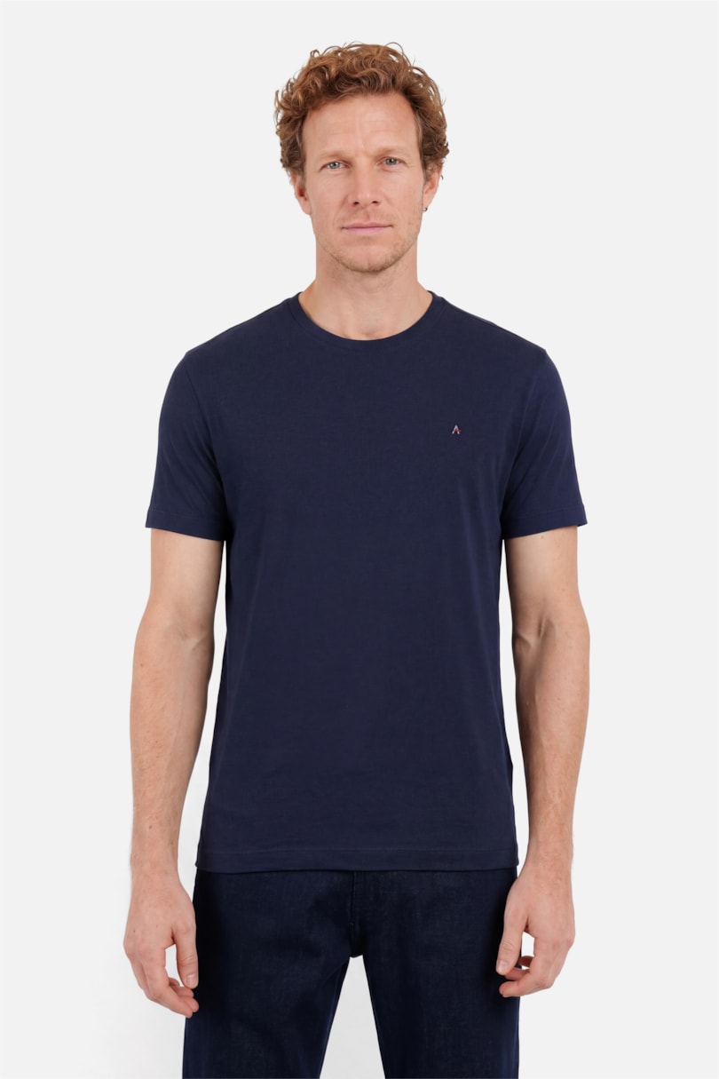 Camiseta Gola Careca Marinho