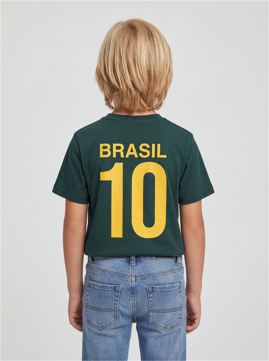 Camiseta Infantil Estampa Brasil 10 Floresta — foto 2 de 5