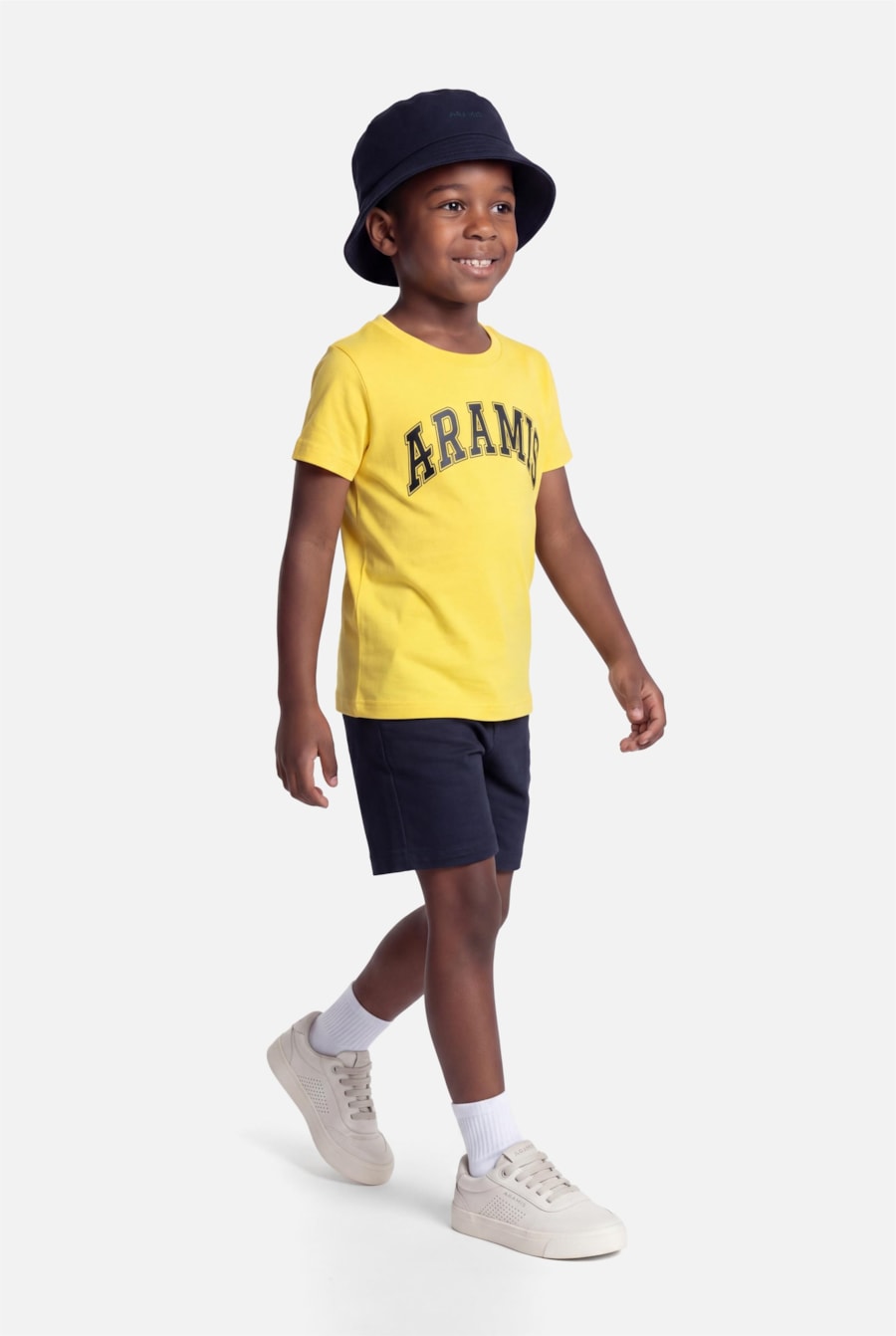 Camiseta Infantil Estampa College Amarelo — foto 2 de 3