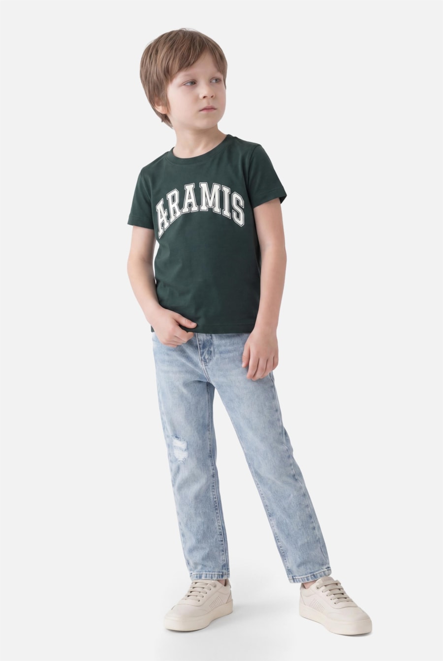 Camiseta Infantil Estampa College Floresta — foto 2 de 3
