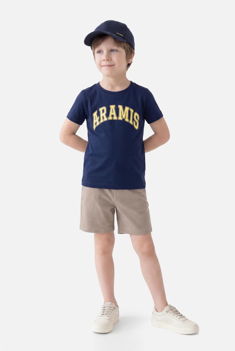 Camiseta Infantil Estampa College Marinho