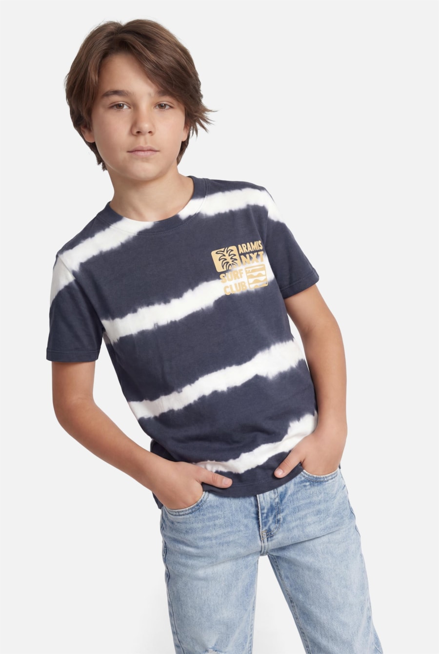 Camiseta Infantil Estampa Tie Dye Marinho — foto 1 de 3