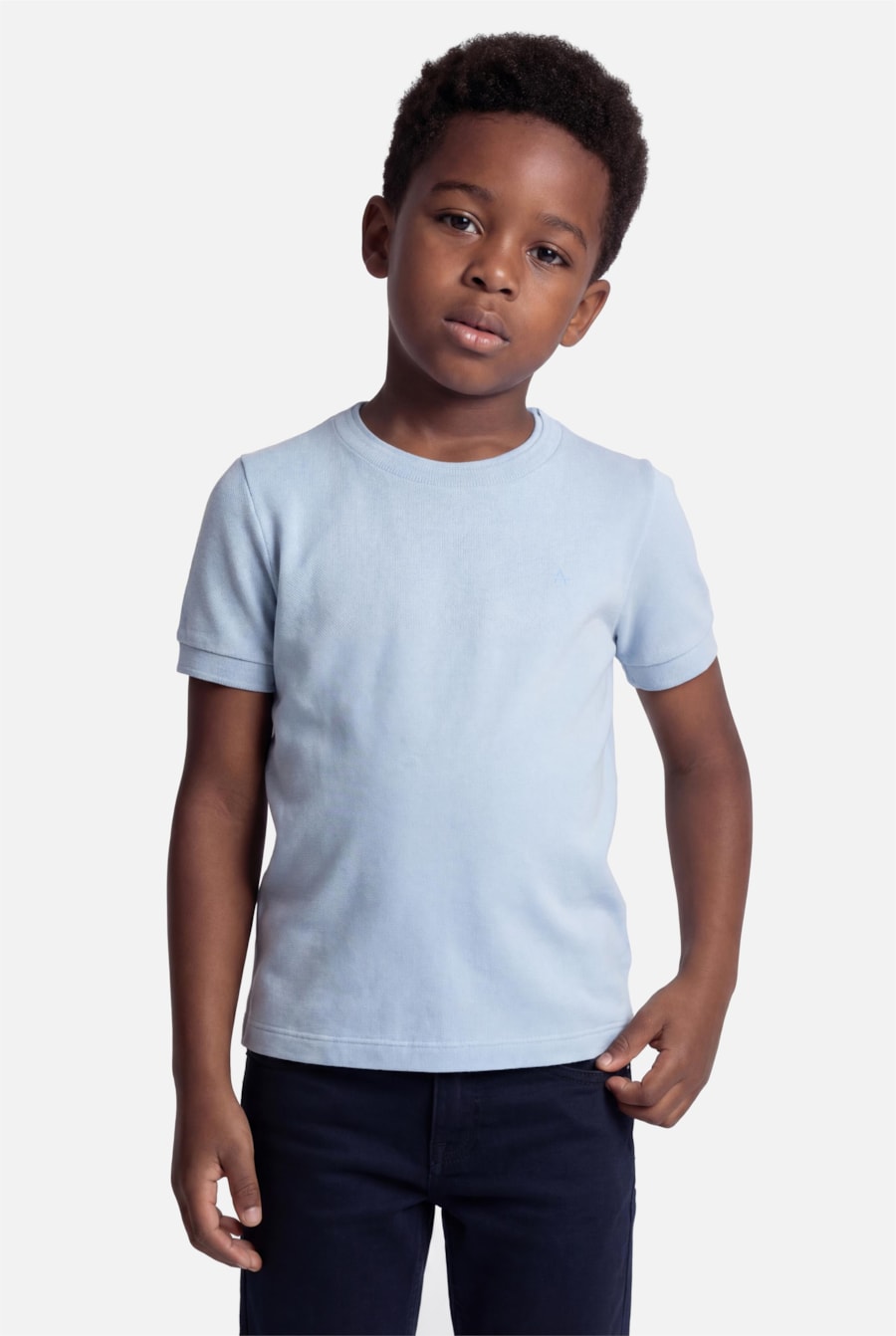 Camiseta Infantil Gola Dupla Azul Claro — foto 1 de 3