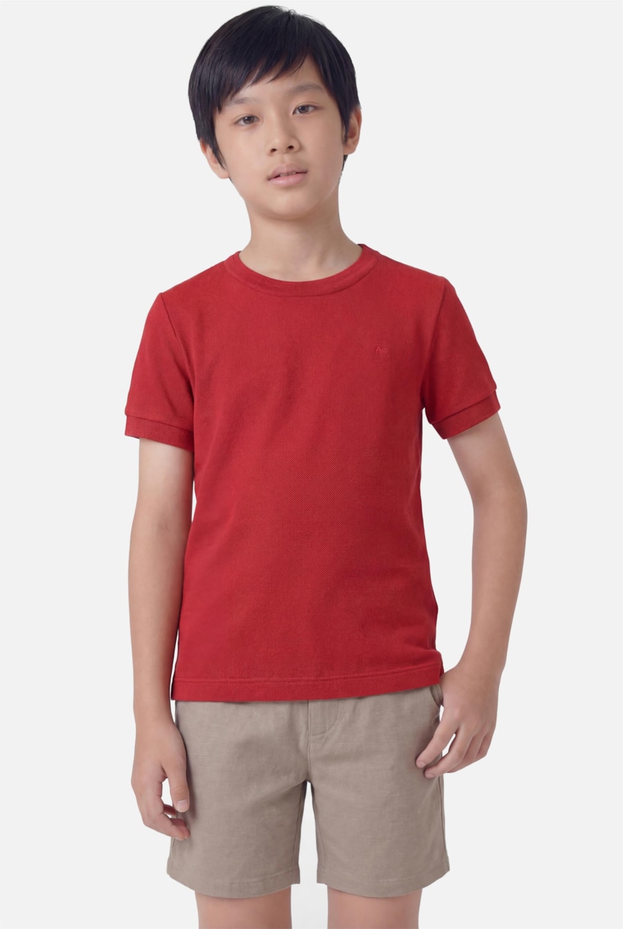 Camiseta Infantil Gola Dupla Carmim — foto 1 de 3