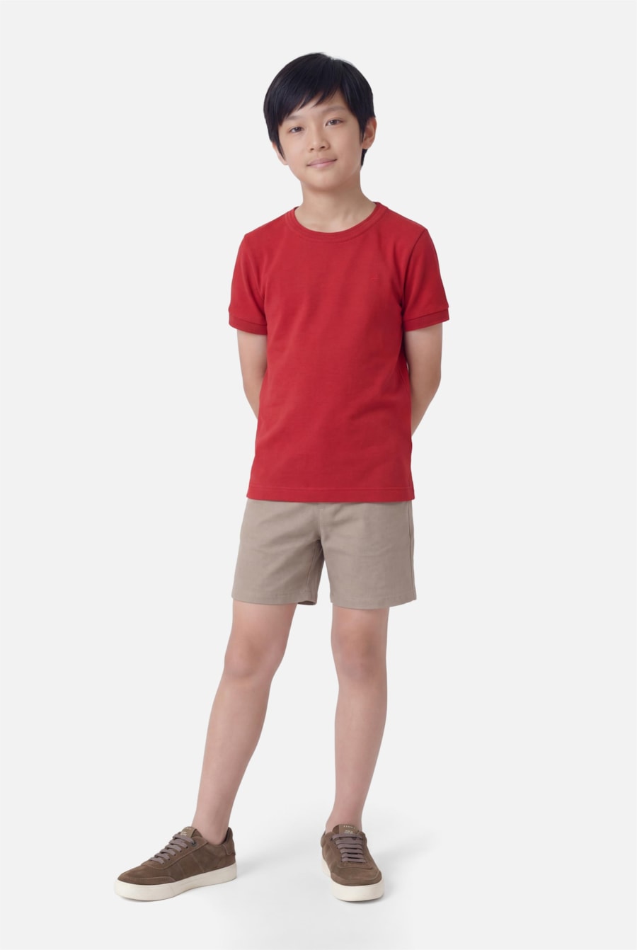 Camiseta Infantil Gola Dupla Carmim — foto 2 de 3