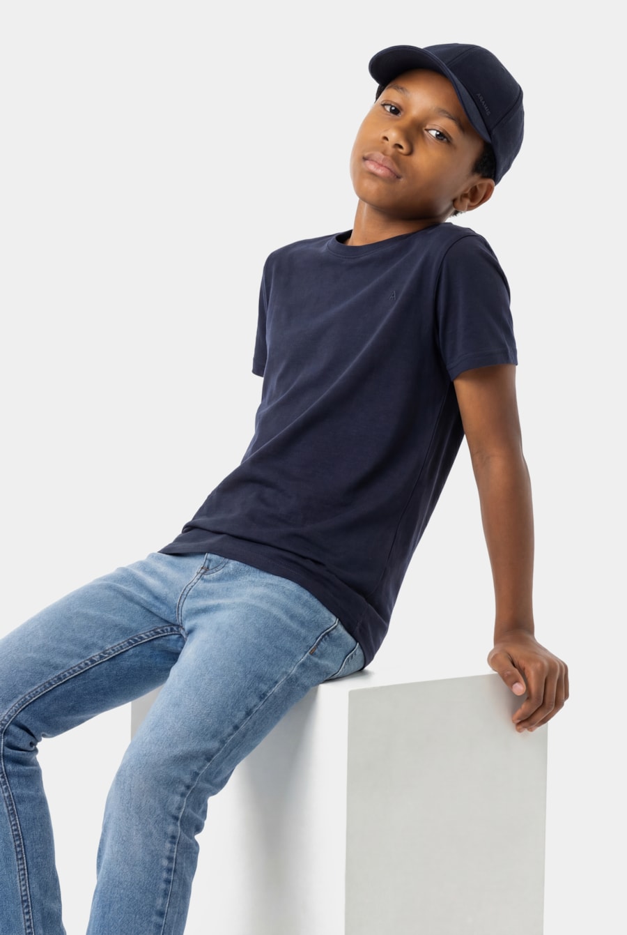 Camiseta Infantil Liquid Cotton Navy — foto 1 de 3