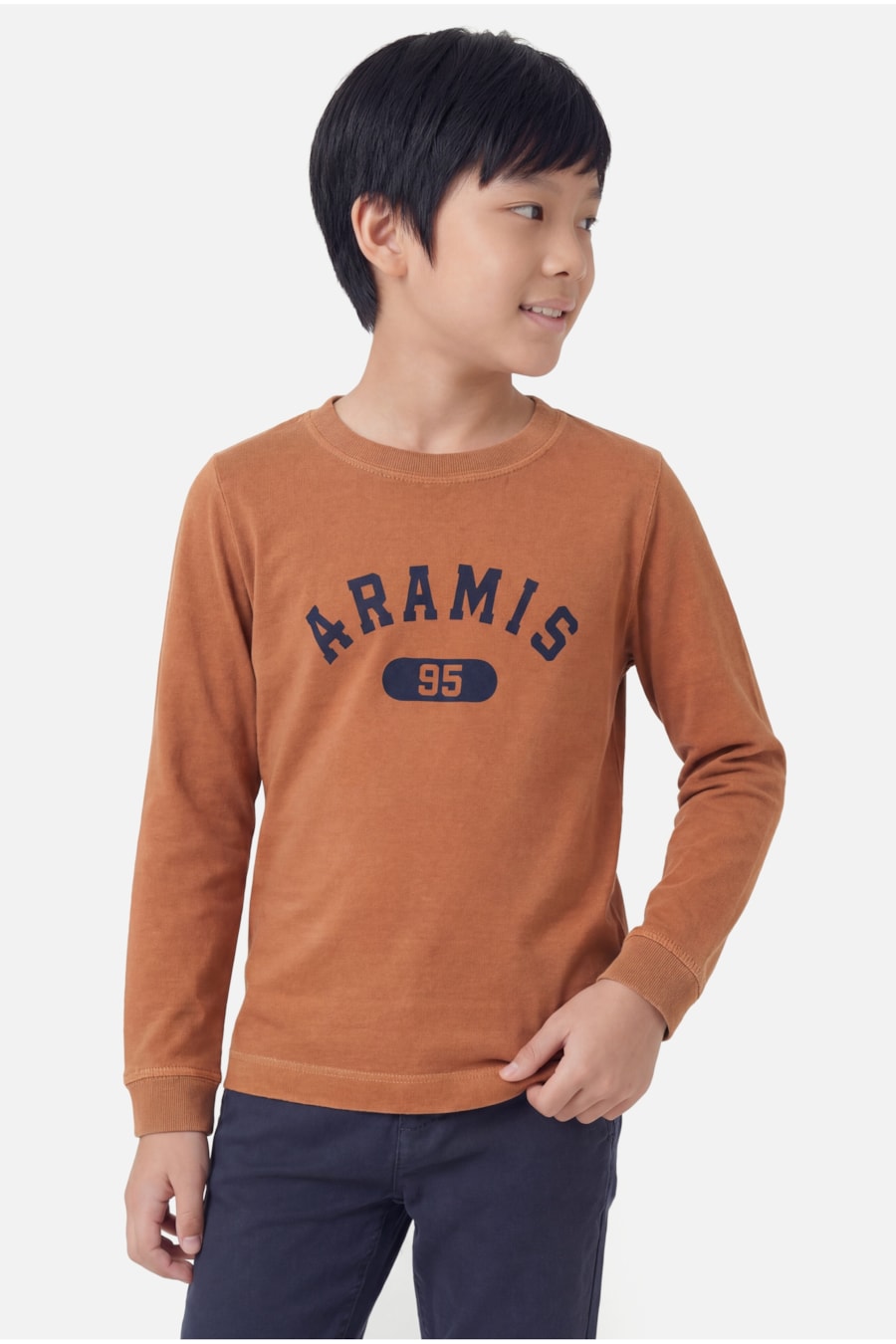 Camiseta Infantil Manga Longa Estampa College Ferrugem 117 — foto 1 de 3