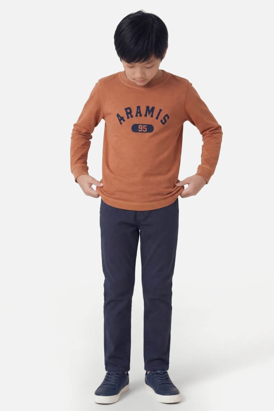 Camiseta Infantil Manga Longa Estampa College Ferrugem 117 — foto 2 de 3