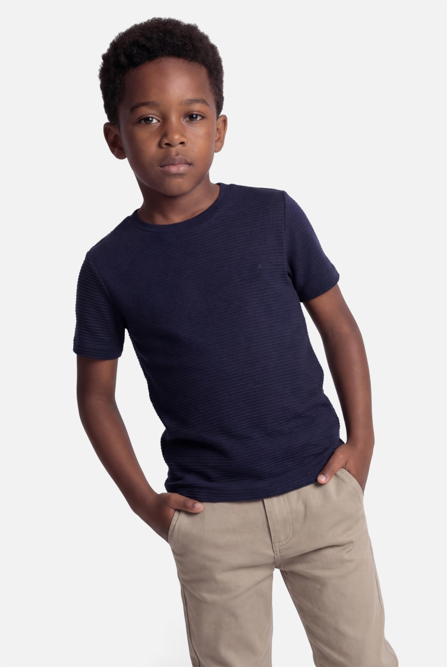 Camiseta Infantil Textura Marinho — foto 1 de 3