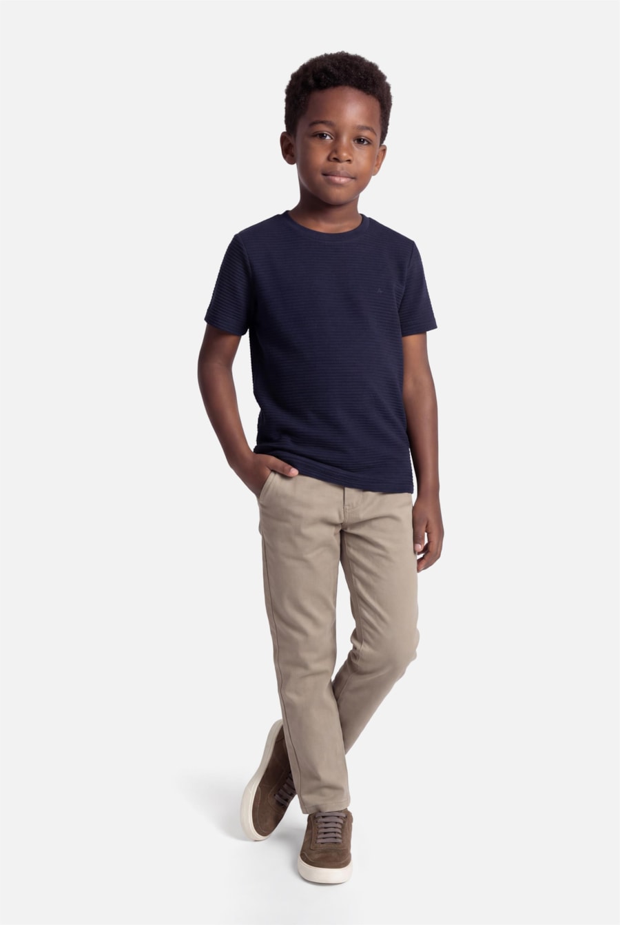 Camiseta Infantil Textura Marinho — foto 2 de 3