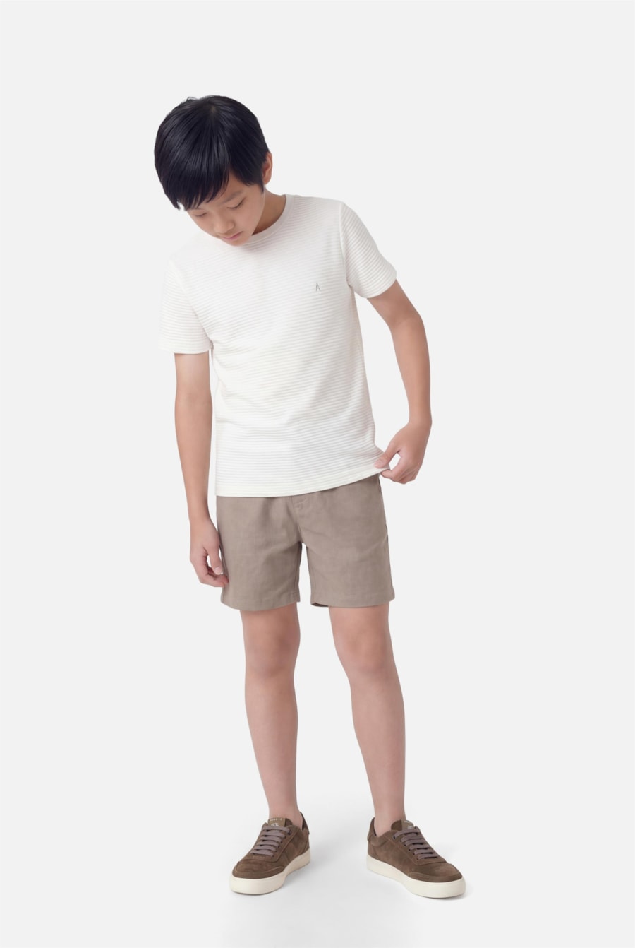 Camiseta Infantil Textura Off White — foto 2 de 3