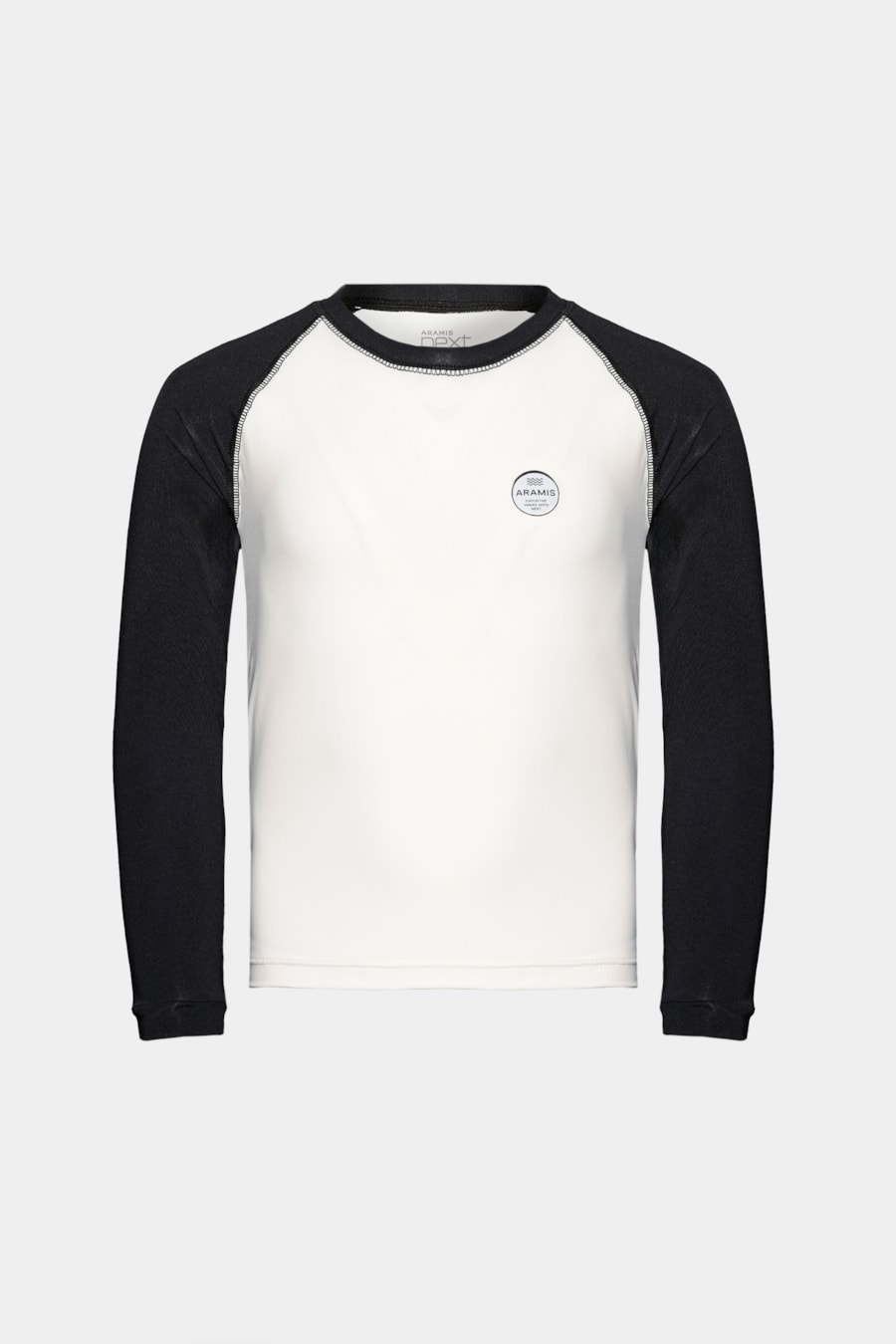 Camiseta Infantil Uv Raglan Contrastante Off White C/Preto — foto 3 de 3