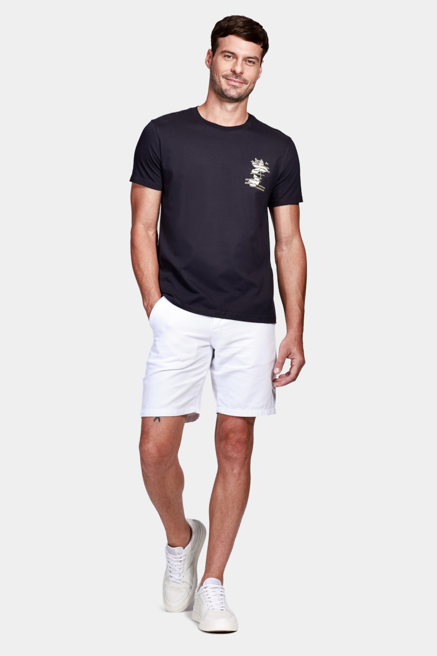 Camiseta Lírio Listras Marinho — foto 2 de 4