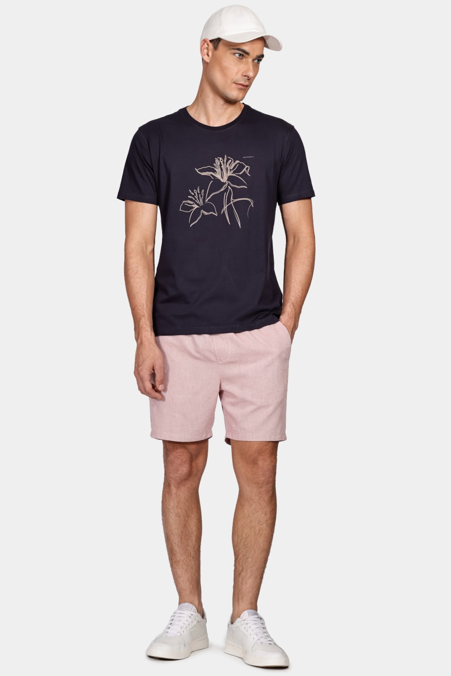 Camiseta Lírios Outline Marinho — foto 2 de 4