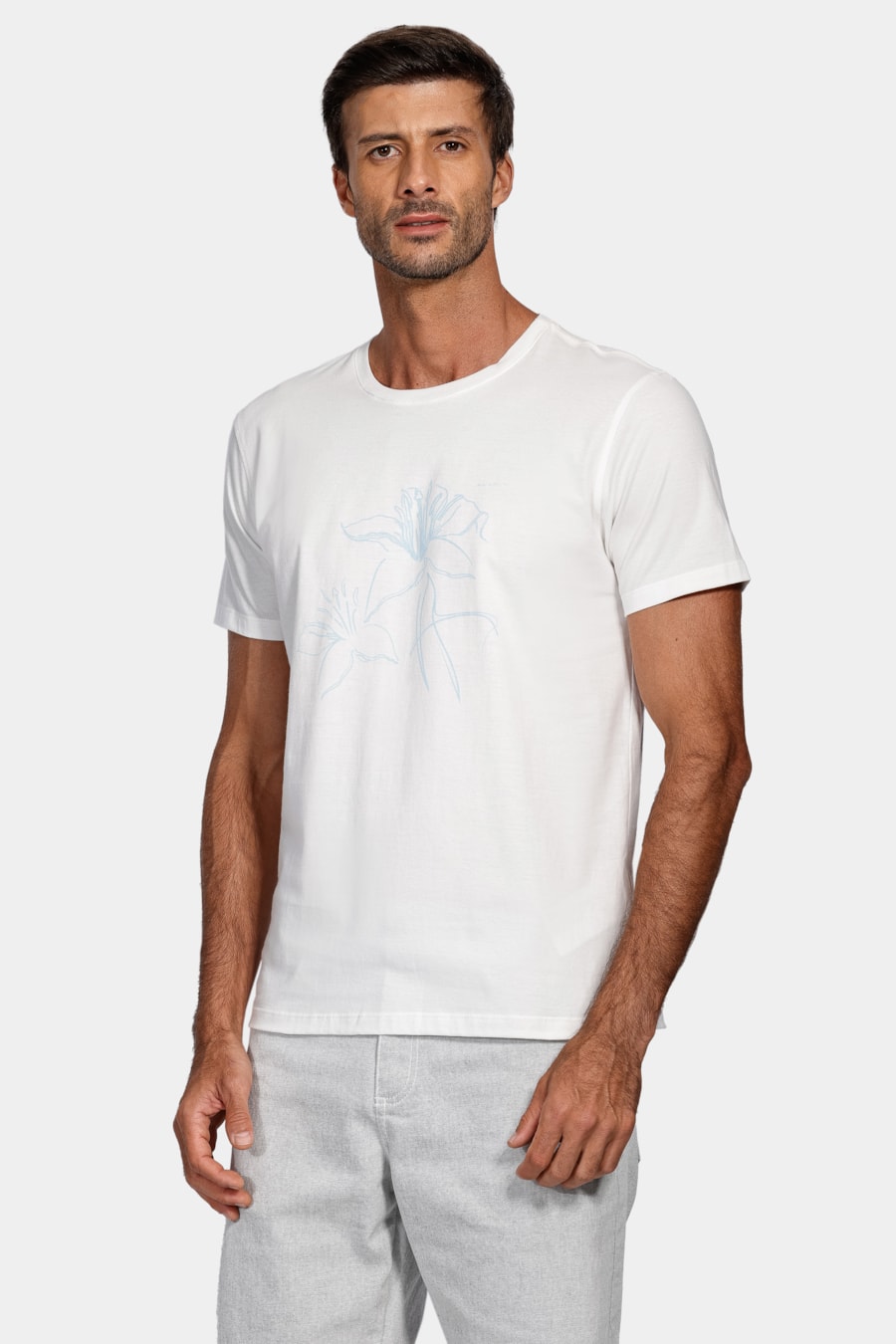 Camiseta Lírios Outline Off White — foto 1 de 4