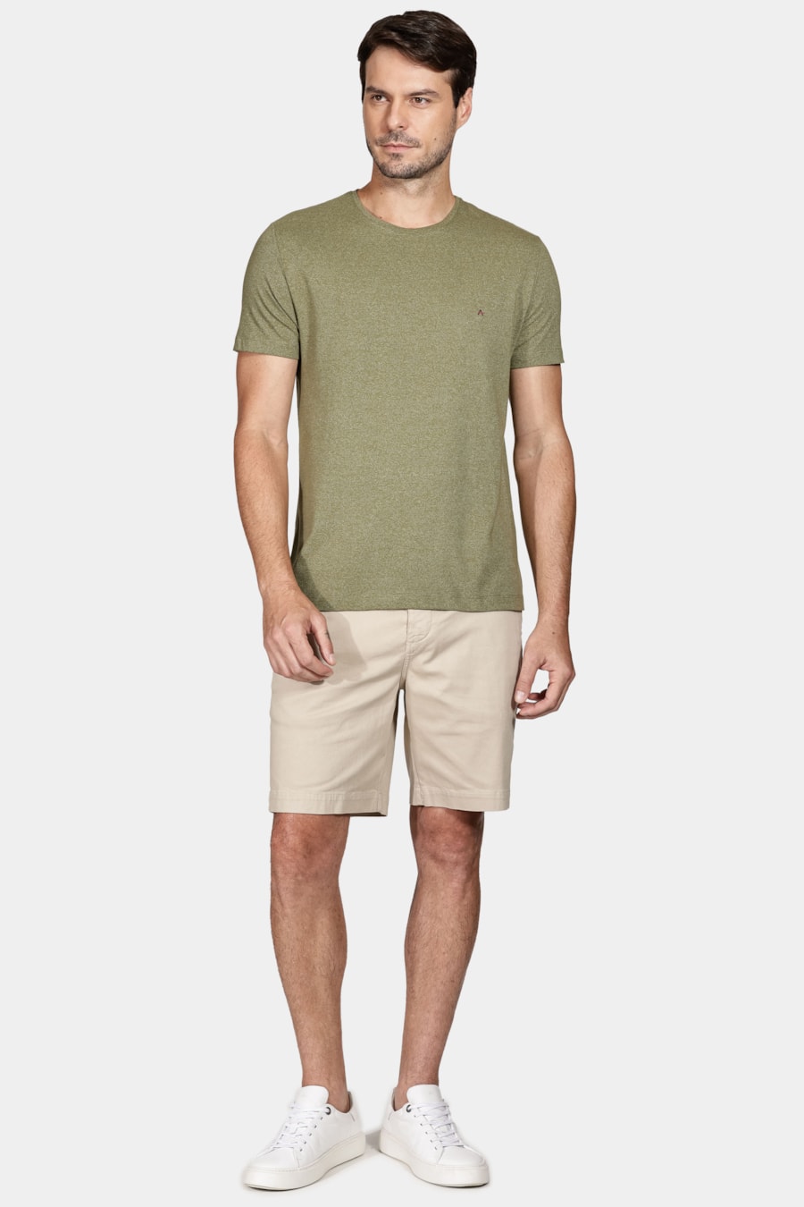 Camiseta Malha Abstrat Verde Oliva — foto 2 de 5