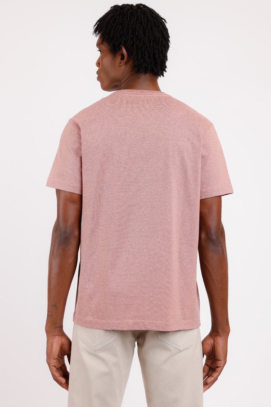 Camiseta Malha Fio a Fio Caramelo Bourbon — foto 2 de 2