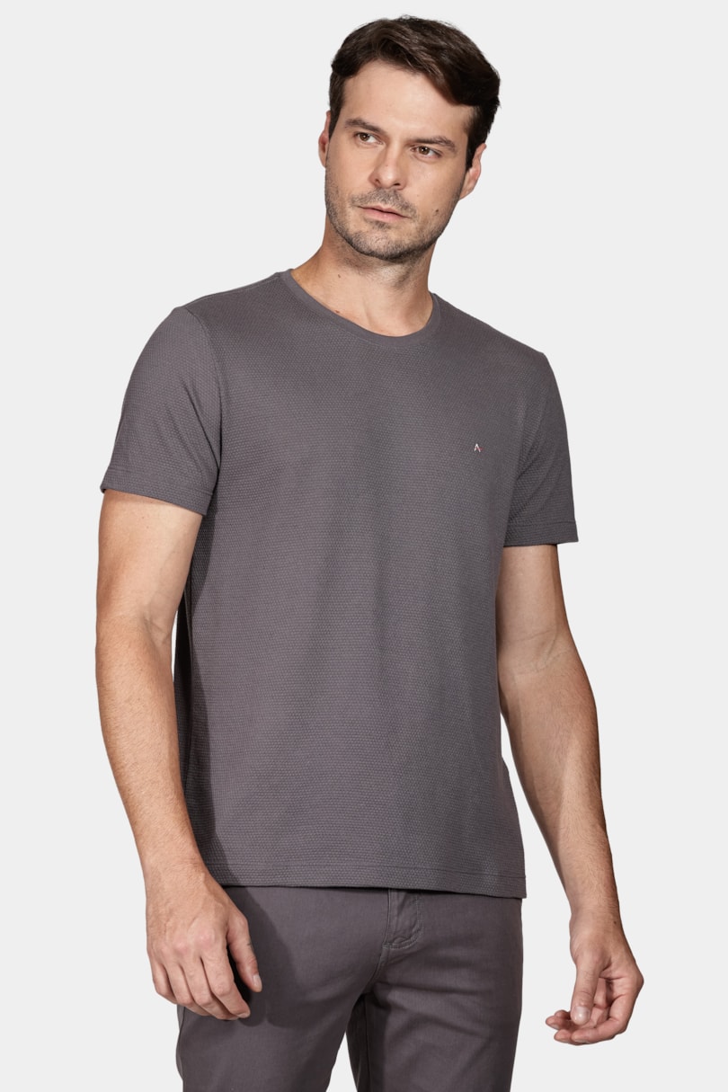 Camiseta Malha Honey Chumbo