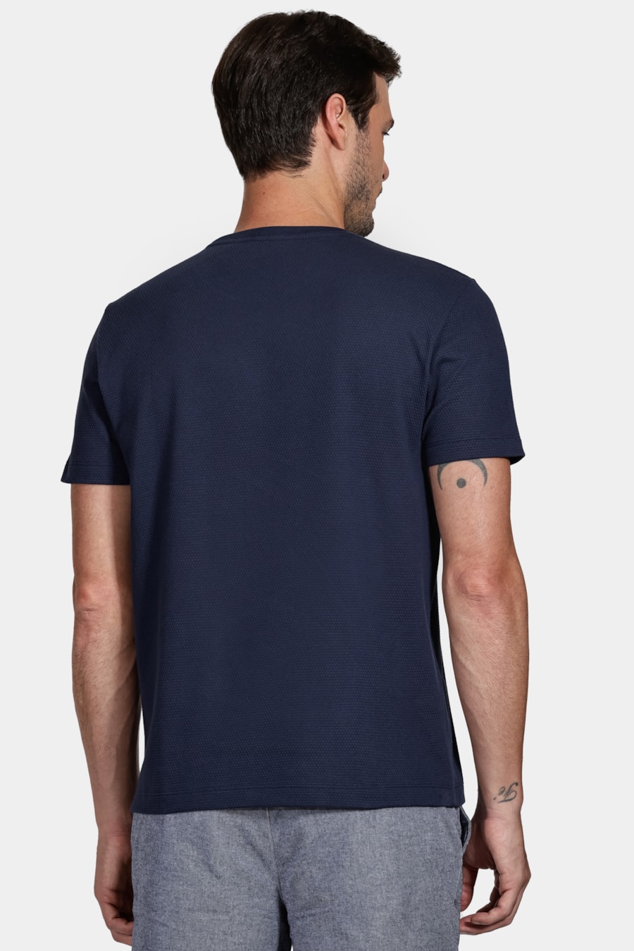 Camiseta Malha Honey Marinho — foto 4 de 5