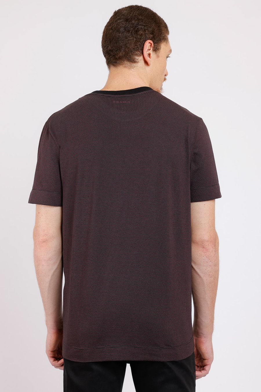 Camiseta Malha Listrada Sobretinta Burgundy — foto 2 de 2