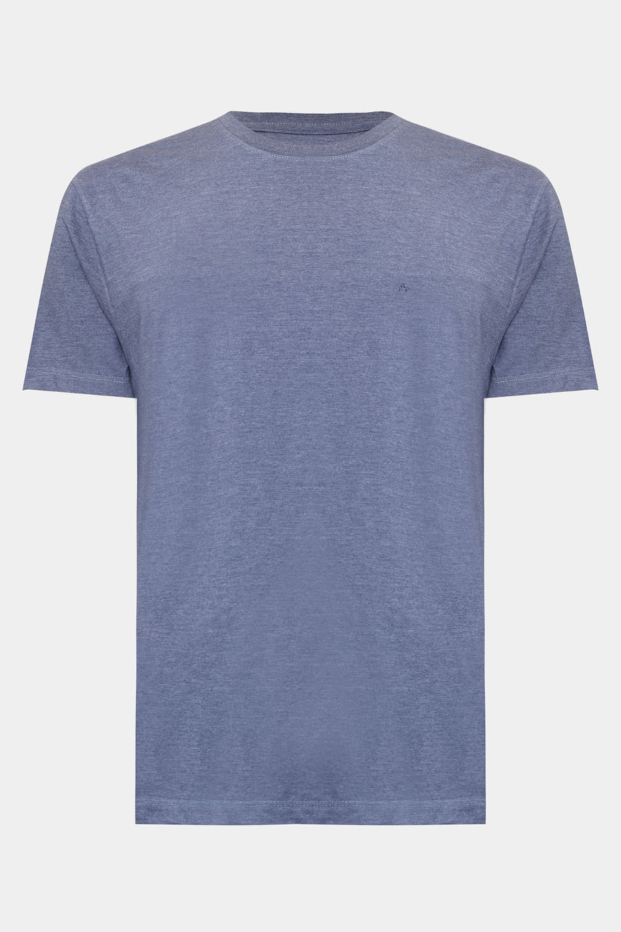 Camiseta Malha Mescla Manga Curta Básica Azul Jeans — foto 5 de 5