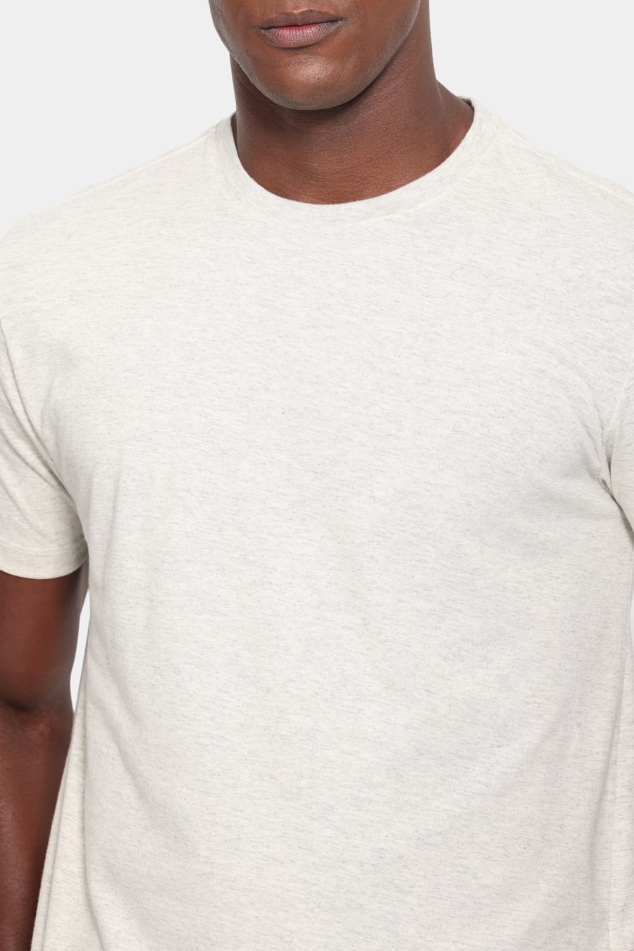 Camiseta Malha Mescla Manga Curta Básica Banana Mescla — foto 3 de 5