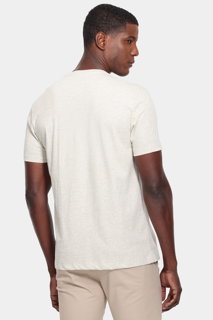 Camiseta Malha Mescla Manga Curta Básica Banana Mescla — foto 4 de 5