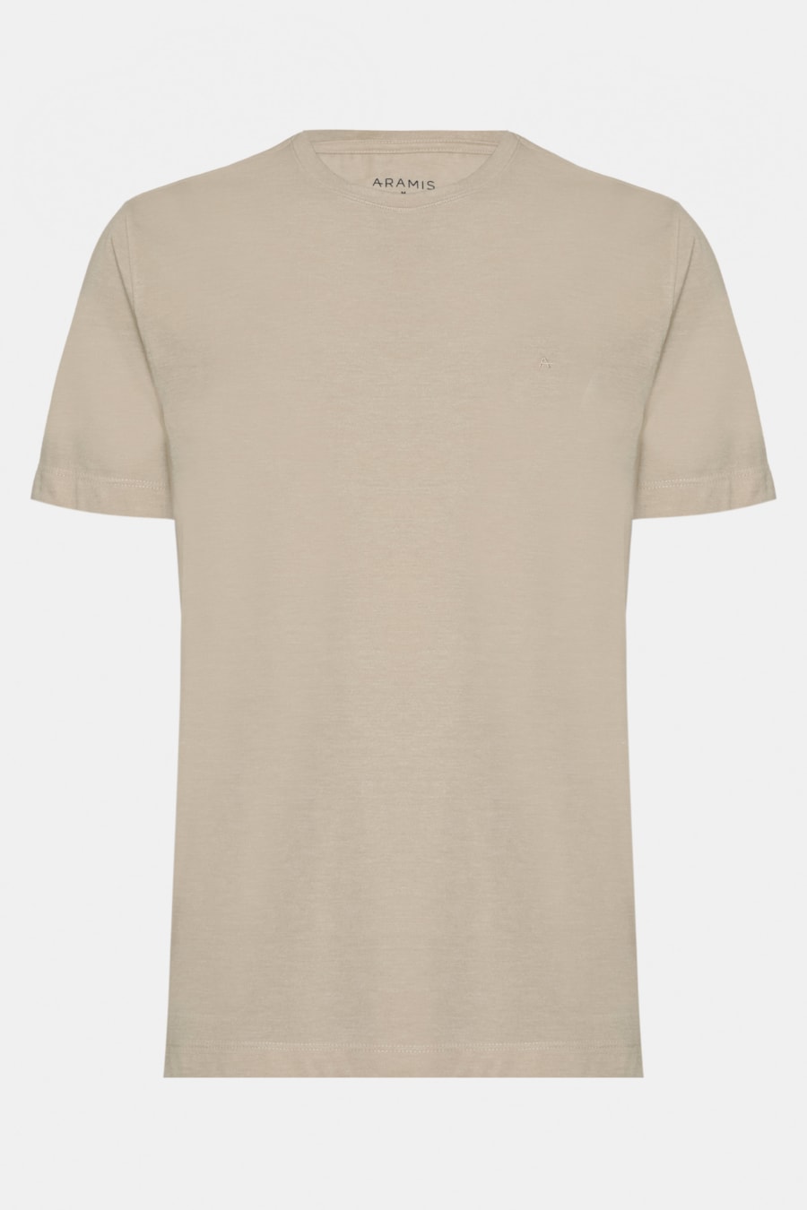 Camiseta Malha Mescla Manga Curta Básica Bege — foto 5 de 5