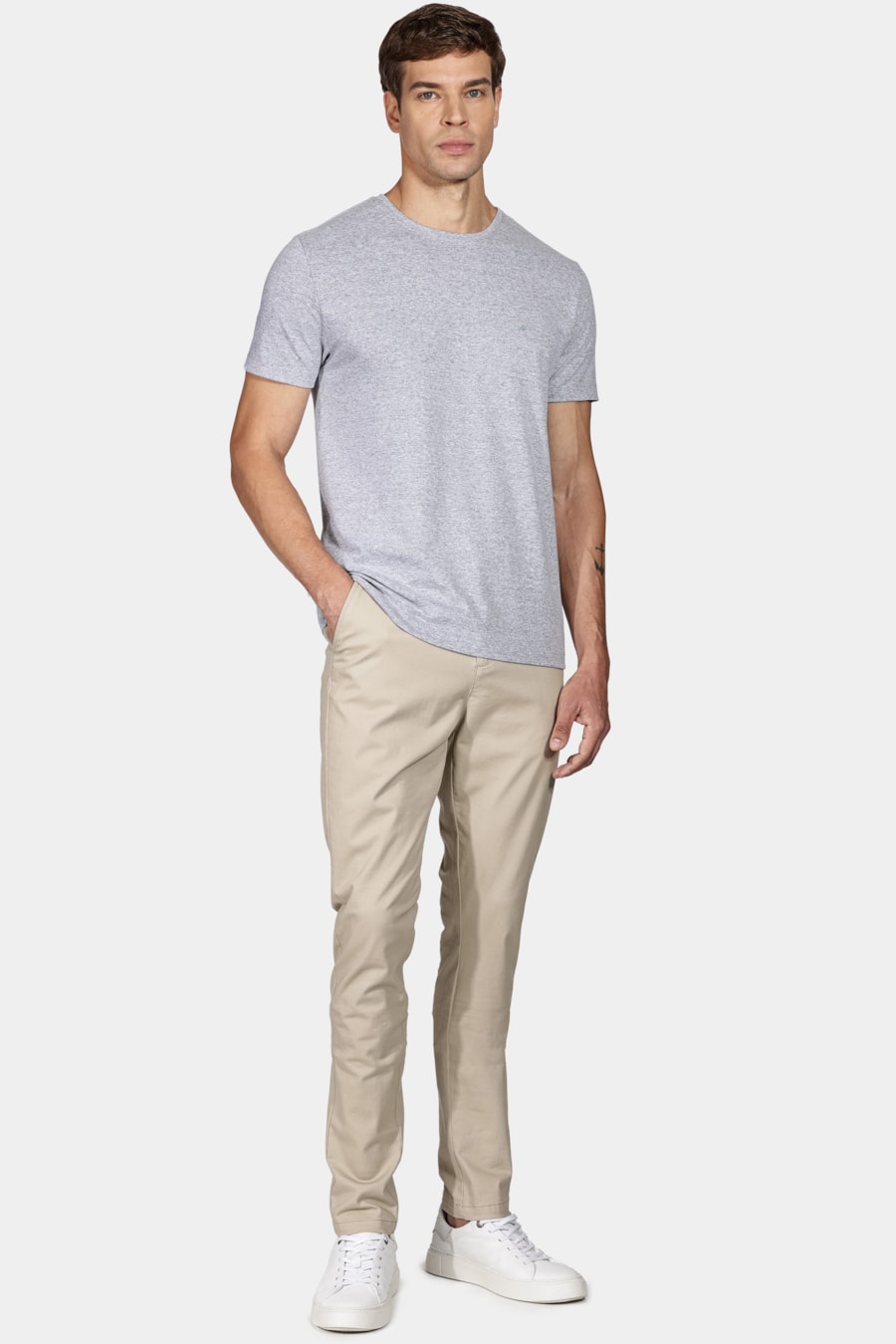 Camiseta Malha Sensation Cinza Mescla — foto 2 de 5
