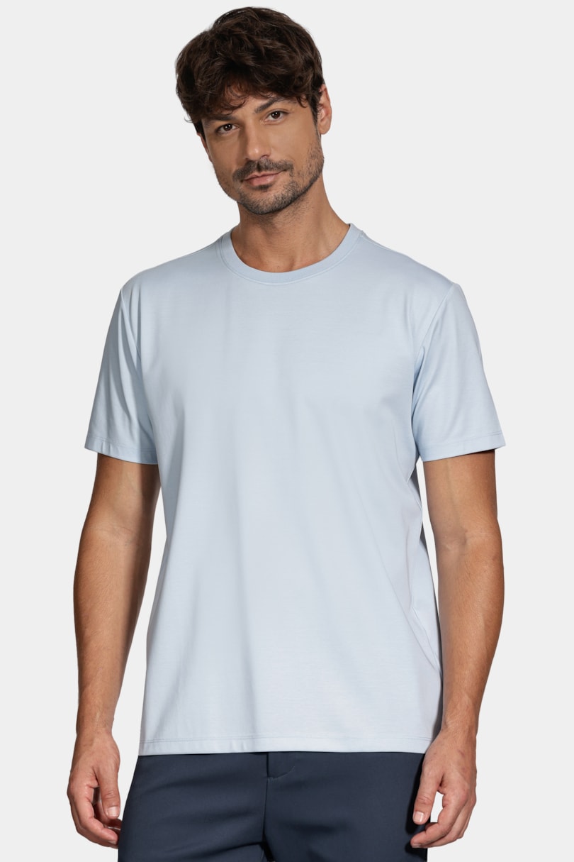 Camiseta Manga Curta A-70 Interlock Azul Claro