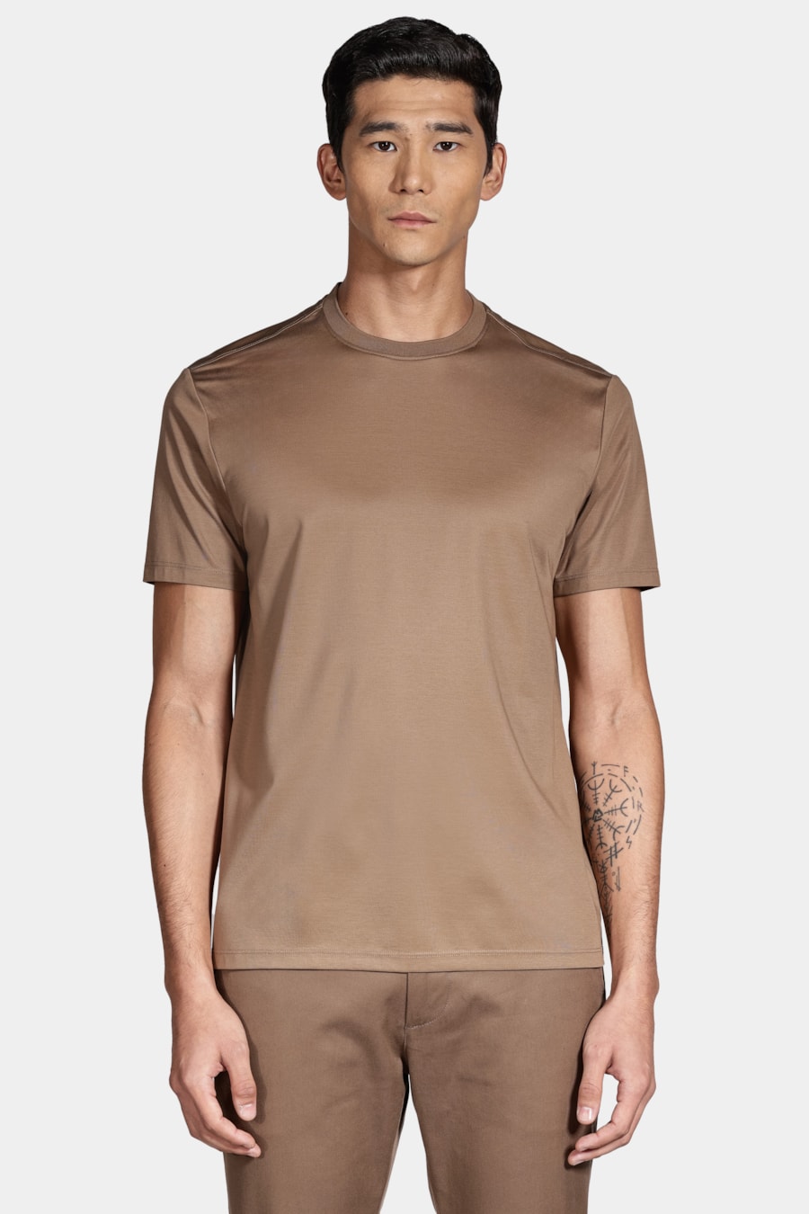 Camiseta Manga Curta A-70 Interlock Cáqui — foto 1 de 5