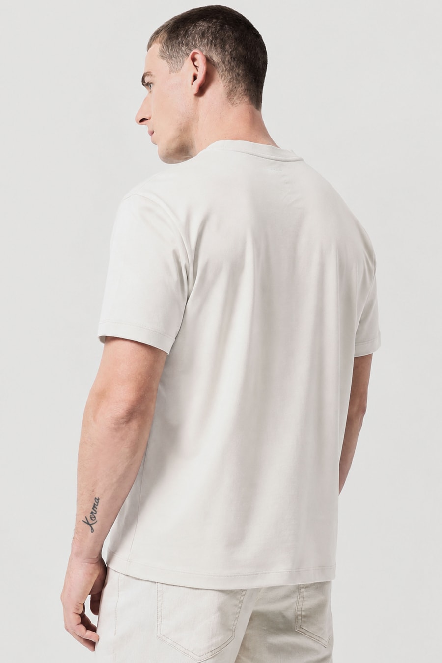 Camiseta Manga Curta A-70 Interlock Marfim 117 — foto 4 de 6