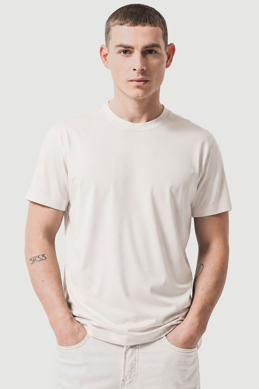 Camiseta Manga Curta A-70 Interlock Marfim 117 — foto 1 de 6