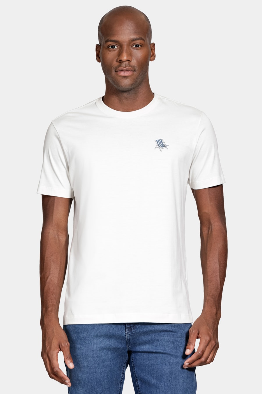 Camiseta Manga Curta Algodão Cadeira Off White — foto 1 de 5