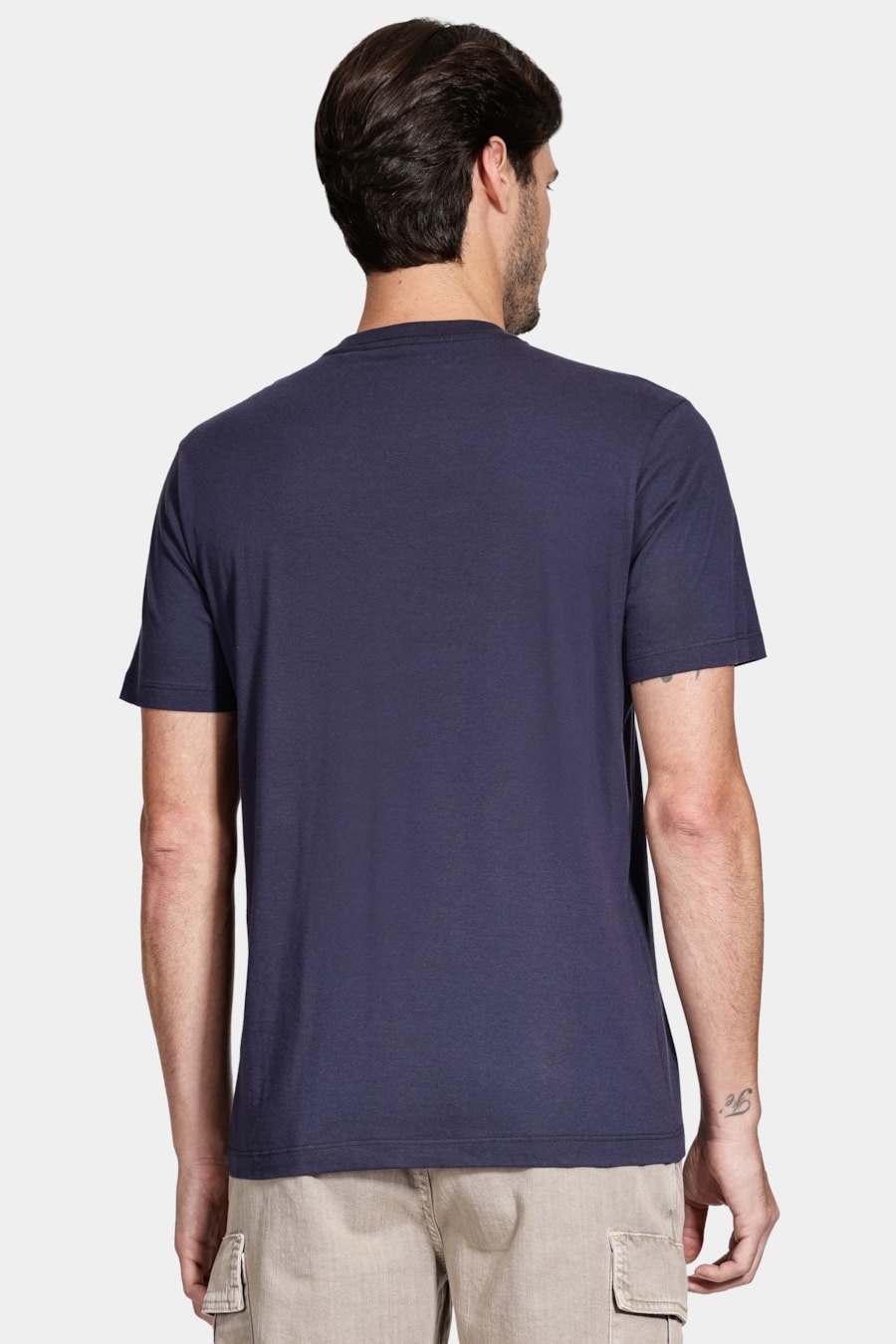 Camiseta Manga Curta Algodão Estampa Folhagens Navy — foto 4 de 5