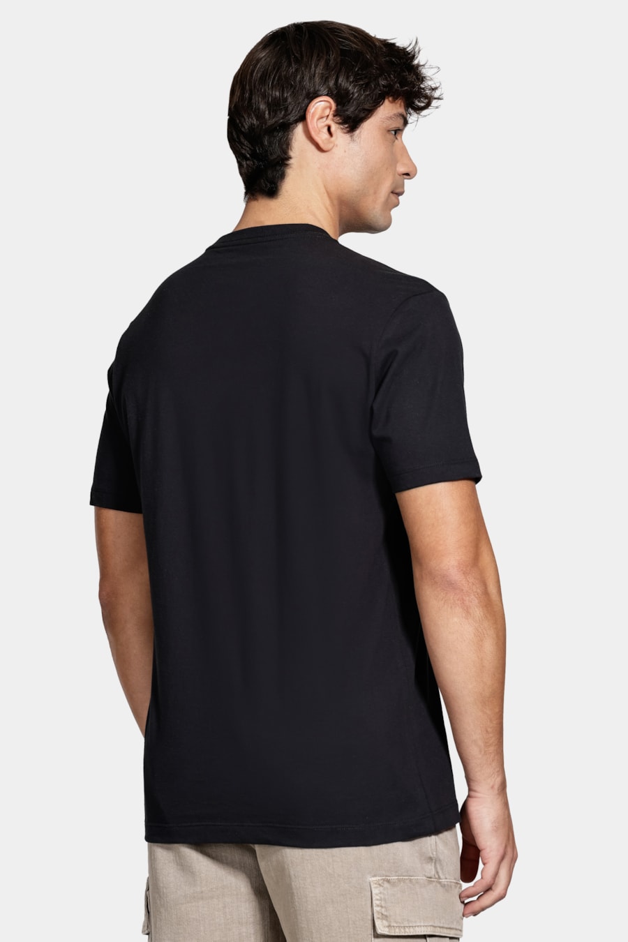 Camiseta Manga Curta Algodão Estampa Folhagens Preto — foto 4 de 5