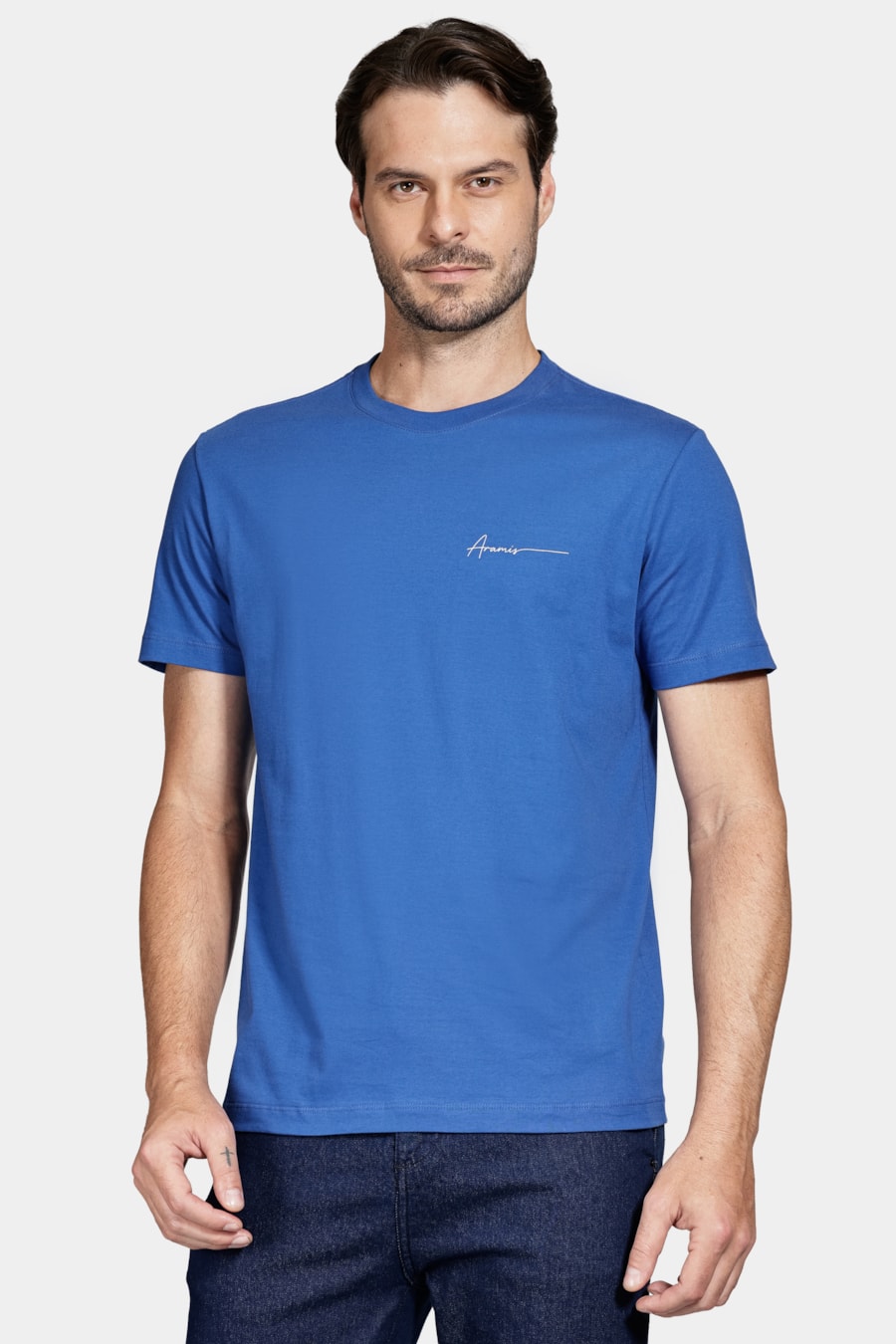 Camiseta Manga Curta Algodão Estampada Azul Royal 114 — foto 1 de 5