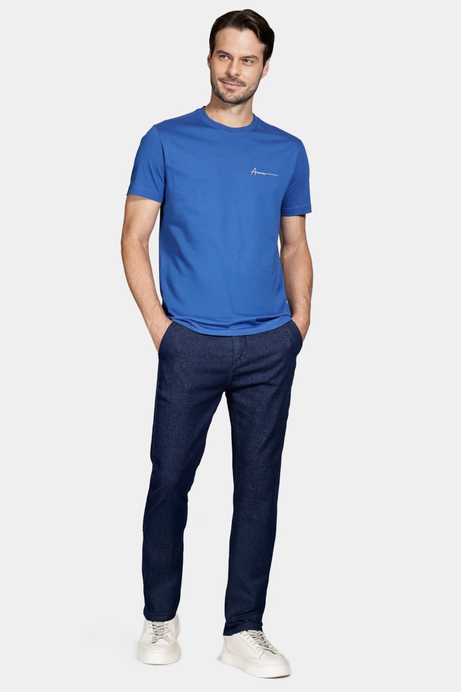 Camiseta Manga Curta Algodão Estampada Azul Royal 114 — foto 2 de 5