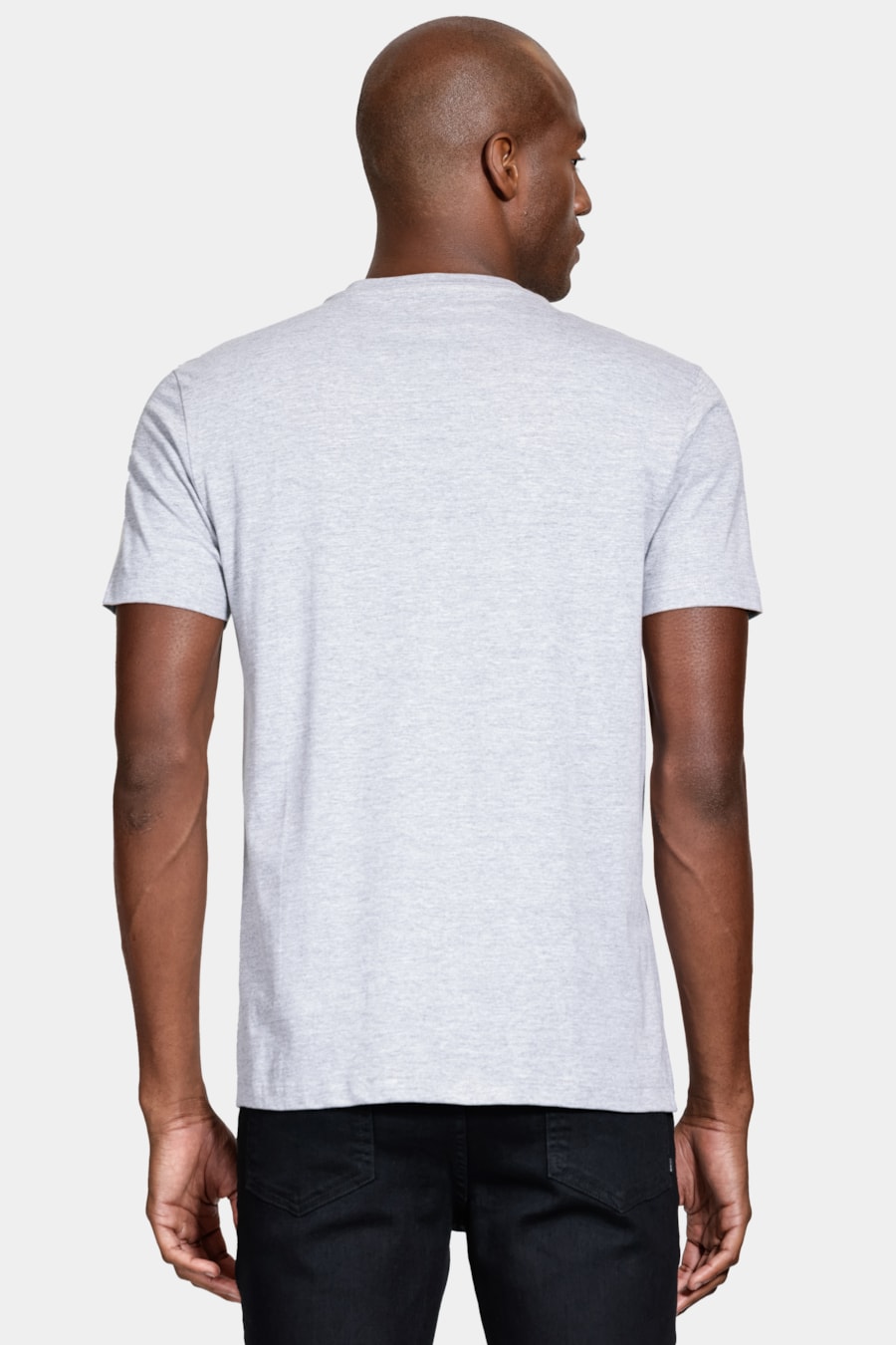 Camiseta Manga Curta Algodão Estampada Cinza Mescla — foto 4 de 5