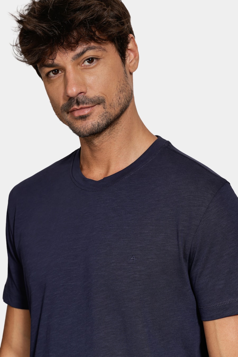 Camiseta Manga Curta Algodão Flamê Navy — foto 3 de 6