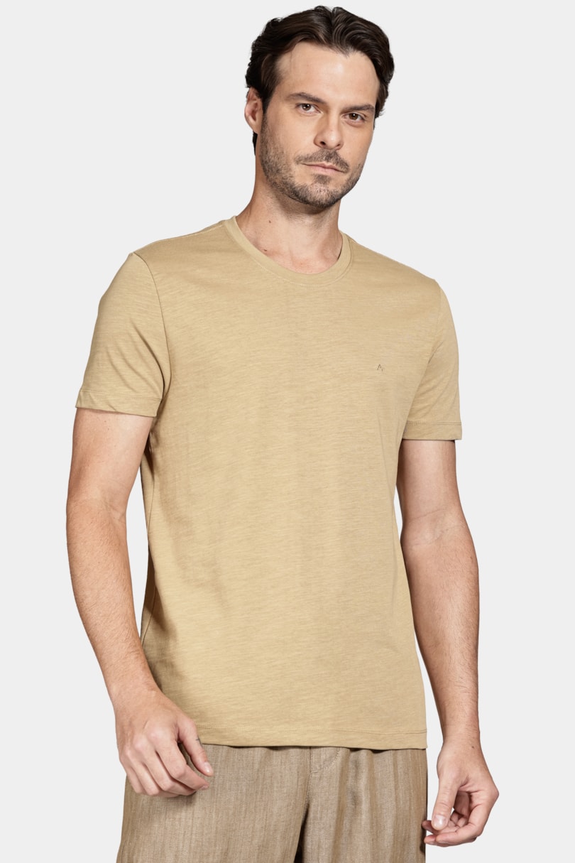Camiseta Manga Curta Algodão Flamê Sepia 116