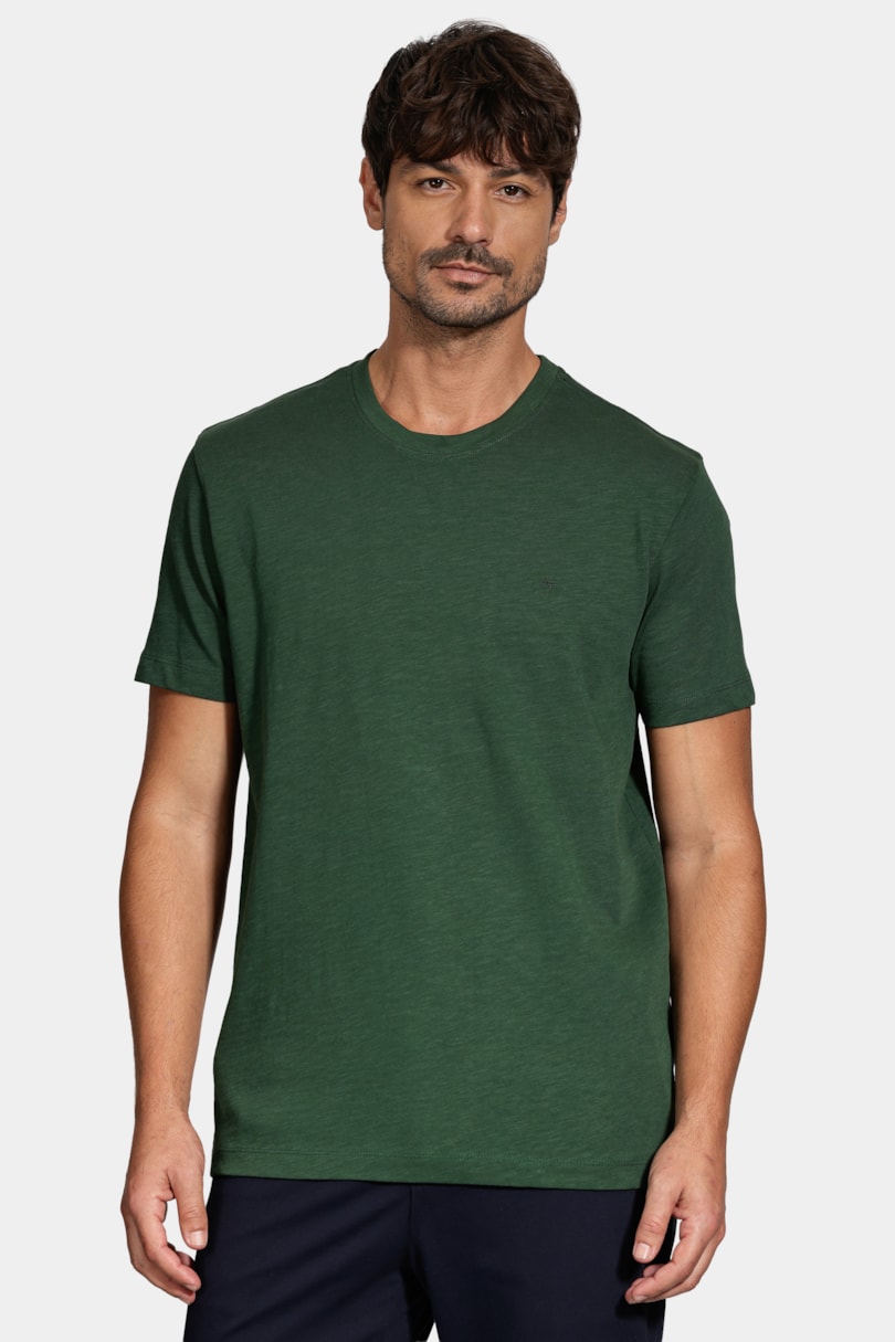 Camiseta Manga Curta Algodão Flamê Verde Intenso 117