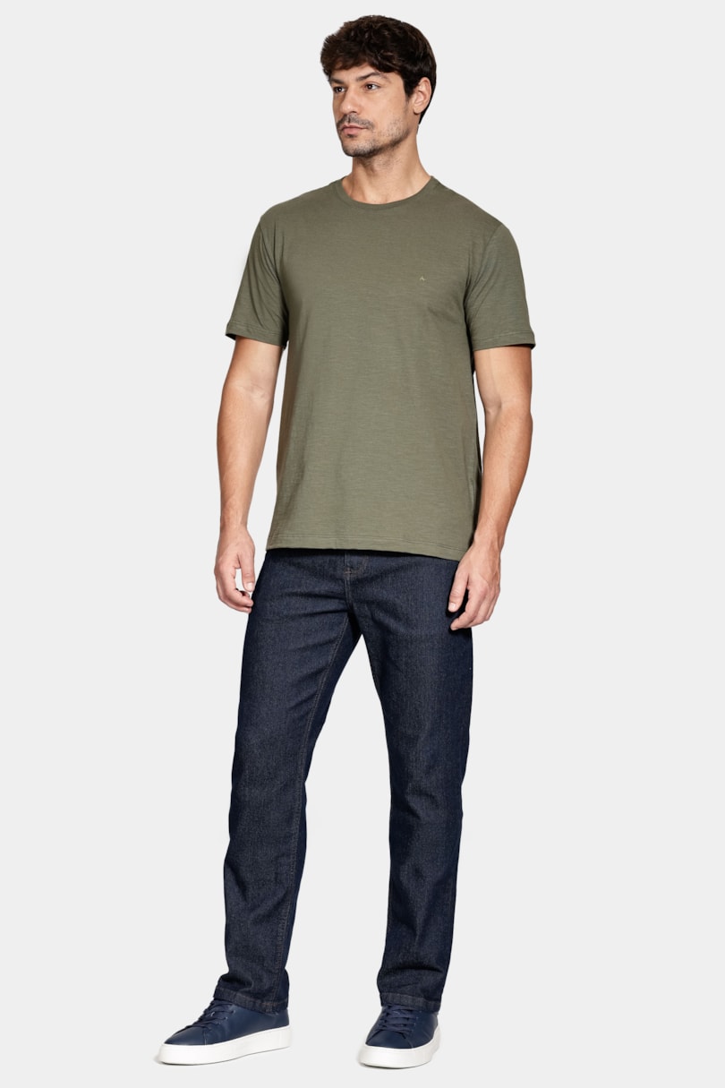 Camiseta Manga Curta Algodão Flame Verde Militar