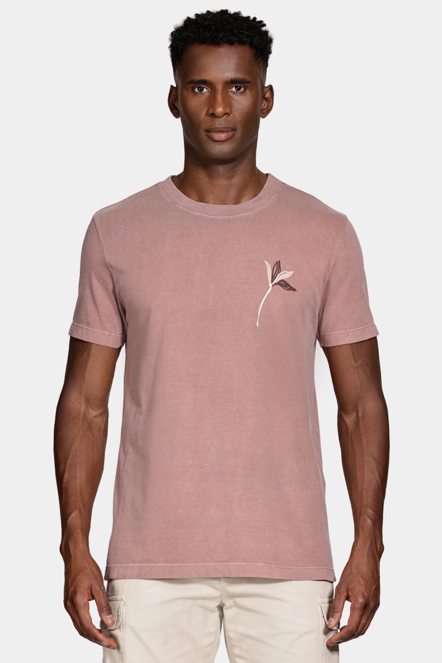 Camiseta Manga Curta Algodão Flor Terracota 116 — foto 1 de 5