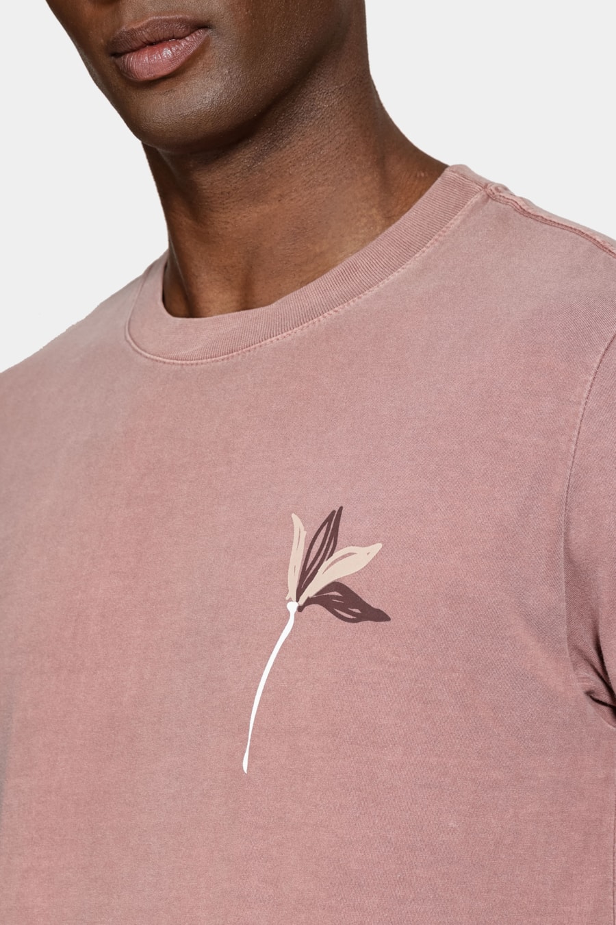Camiseta Manga Curta Algodão Flor Terracota 116 — foto 3 de 5